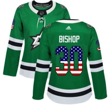Naisten Dallas Stars Ben Bishop 30 Pelipaita USA Flag Fashion Kelly Green Authentic