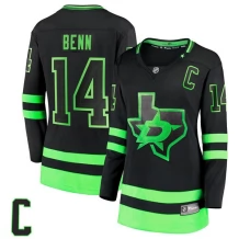 Naisten Dallas Stars Jamie Benn 14 Pelipaita 2020-21 Captain Patch Musta Premier Breakaway Vaihtoehtoinen