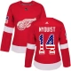 Naisten Detroit Red Wings Gustav Nyquist 14 Pelipaita USA Flag Fashion Punainen Authentic