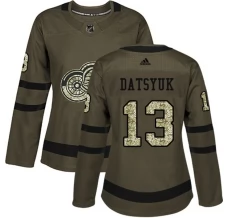 Naisten Detroit Red Wings Pavel Datsyuk 13 Pelipaita Camo Green Authentic