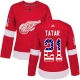 Naisten Detroit Red Wings Tomas Tatar 21 Pelipaita USA Flag Fashion Punainen Authentic