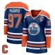 Naisten Edmonton Oilers Connor McDavid 97 Pelipaita Captain Patch Royal Premier Breakaway Koti