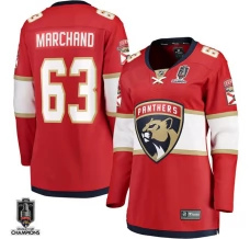 Naisten Florida Panthers Brad Marchand 63 Pelipaita 2025 Stanley Cup Champions Patch Punainen Breakaway Koti