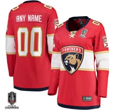Naisten Florida Panthers Custom Pelipaita 2024 Stanley Cup Champions Patch Punainen Breakaway Koti