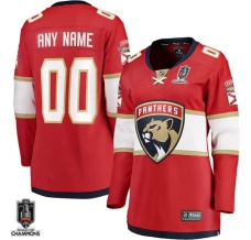 Naisten Florida Panthers Custom Pelipaita 2025 Stanley Cup Champions Patch Punainen Breakaway Koti