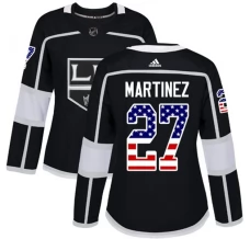Naisten Los Angeles Kings Alec Martinez 27 Pelipaita USA Flag Fashion Musta Authentic