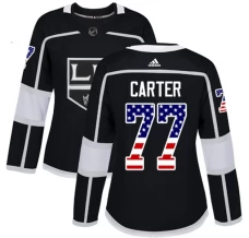 Naisten Los Angeles Kings Jeff Carter 77 Pelipaita USA Flag Fashion Musta Authentic