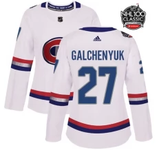 Naisten Montreal Canadiens Alex Galchenyuk 27 Pelipaita 2017 100 Classic Patch Valkoinen Authentic