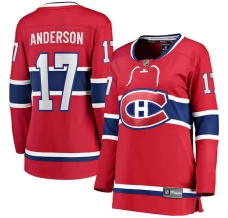 Naisten Montreal Canadiens Josh Anderson 17 Pelipaita Punainen Breakaway Koti