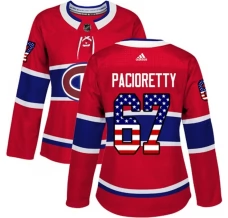 Naisten Montreal Canadiens Max Pacioretty 67 Pelipaita USA Flag Fashion Punainen Authentic