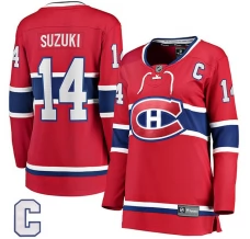 Naisten Montreal Canadiens Nick Suzuki 14 Pelipaita Captain Patch Punainen Breakaway Koti