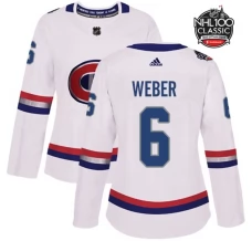 Naisten Montreal Canadiens Shea Weber 6 Pelipaita 2017 100 Classic Patch Valkoinen Authentic