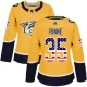 Naisten Nashville Predators Pekka Rinne 35 Pelipaita USA Flag Fashion Kulta Authentic