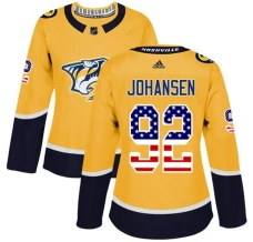 Naisten Nashville Predators Ryan Johansen 92 Pelipaita USA Flag Fashion Kulta Authentic