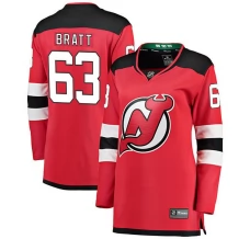 Naisten New Jersey Devils Jesper Bratt 63 Pelipaita Punainen Breakaway Koti