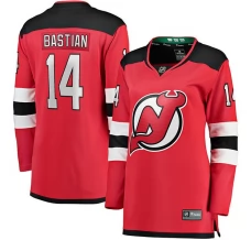 Naisten New Jersey Devils Nathan Bastian 14 Pelipaita Punainen Breakaway Koti