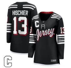 Naisten New Jersey Devils Nico Hischier 13 Pelipaita Captain Patch Musta Premier Breakaway Vaihtoehtoinen