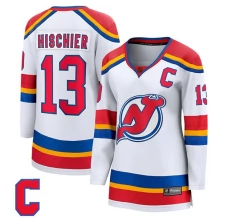 Naisten New Jersey Devils Nico Hischier 13 Pelipaita Captain Patch Special Edition 2.0 Valkoinen Breakaway Vaihtoehtoinen