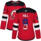 Naisten New Jersey Devils Taylor Hall 9 Pelipaita USA Flag Fashion Punainen Authentic