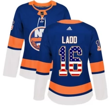 Naisten New York Islanders Andrew Ladd 16 Pelipaita USA Flag Fashion Sininen Authentic