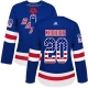 Naisten New York Rangers Chris Kreider 20 Pelipaita USA Flag Fashion Sininen Authentic