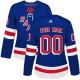 Naisten New York Rangers Custom Pelipaita Sininen Authentic