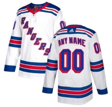 Naisten New York Rangers Custom Pelipaita Valkoinen Authentic