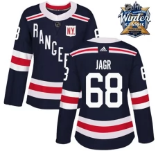Naisten New York Rangers Jaromir Jagr 68 Pelipaita 2018 Winter Classic Patch Navy Authentic
