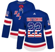 Naisten New York Rangers Kevin Shattenkirk 22 Pelipaita USA Flag Fashion Sininen Authentic