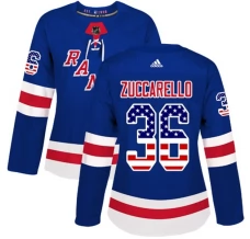 Naisten New York Rangers Mats Zuccarello 36 Pelipaita USA Flag Fashion Sininen Authentic