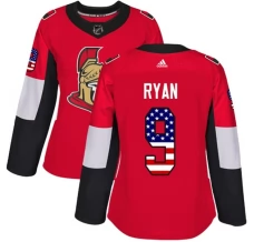 Naisten Ottawa Senators Bobby Ryan 9 Pelipaita USA Flag Fashion Punainen Authentic