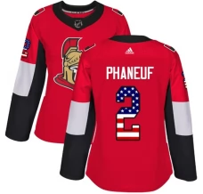 Naisten Ottawa Senators Dion Phaneuf 2 Pelipaita USA Flag Fashion Punainen Authentic