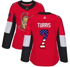 Naisten Ottawa Senators Kyle Turris 7 Pelipaita USA Flag Fashion Punainen Authentic