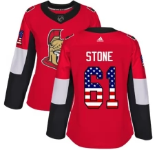Naisten Ottawa Senators Mark Stone 61 Pelipaita USA Flag Fashion Punainen Authentic