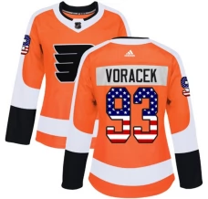 Naisten Philadelphia Flyers Jakub Voracek 93 Pelipaita USA Flag Fashion Oranssi Authentic