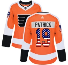Naisten Philadelphia Flyers Nolan Patrick 19 Pelipaita USA Flag Fashion Oranssi Authentic