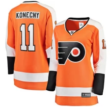 Naisten Philadelphia Flyers Travis Konecny 11 Pelipaita Oranssi Premier Breakaway Koti