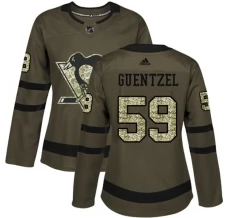 Naisten Pittsburgh Penguins Jake Guentzel 59 Pelipaita Camo Green Authentic