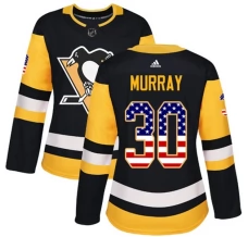 Naisten Pittsburgh Penguins Matt Murray 30 Pelipaita USA Flag Fashion Musta Authentic