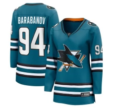 Naisten San Jose Sharks Alexander Barabanov 94 Pelipaita Teal Breakaway Koti