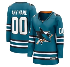 Naisten San Jose Sharks Custom Pelipaita Teal Breakaway Koti