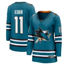 Naisten San Jose Sharks Luke Kunin 11 Pelipaita Teal Breakaway Koti