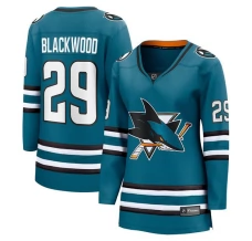 Naisten San Jose Sharks Mackenzie Blackwood 29 Pelipaita Teal Breakaway Koti