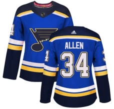 Naisten St. Louis Blues Jake Allen 34 Pelipaita Sininen Authentic