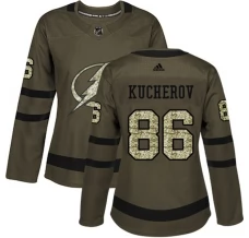 Naisten Tampa Bay Lightning Nikita Kucherov 86 Pelipaita Camo Green Authentic