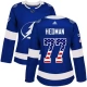 Naisten Tampa Bay Lightning Victor Hedman 77 Pelipaita USA Flag Fashion Sininen Authentic