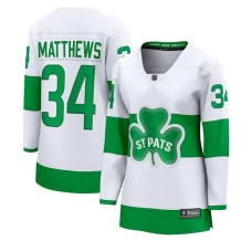 Naisten Toronto Maple Leafs Auston Matthews 34 Pelipaita St. Patrick's Day Valkoinen Premier Breakaway Vaihtoehtoinen