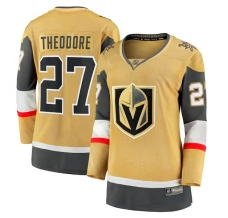 Naisten Vegas Golden Knights Shea Theodore 27 Pelipaita Kulta Breakaway Koti
