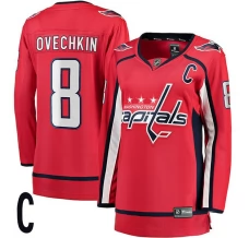 Naisten Washington Capitals Alexander Ovechkin 8 Pelipaita Captain Patch Punainen Breakaway Koti