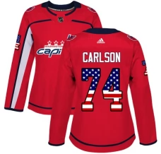 Naisten Washington Capitals John Carlson 74 Pelipaita USA Flag Fashion Punainen Authentic